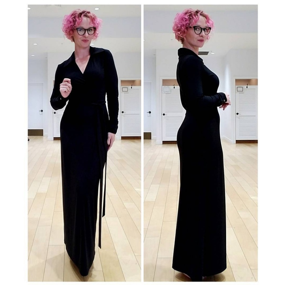 Shabby Apple Black 'Marlie' Maxi Wrap Dress
